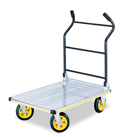 Safco Stow-Away Platform Truck, 1,000 lb Capacity, 24 x 39 x 40, Aluminum/Black 4053NC